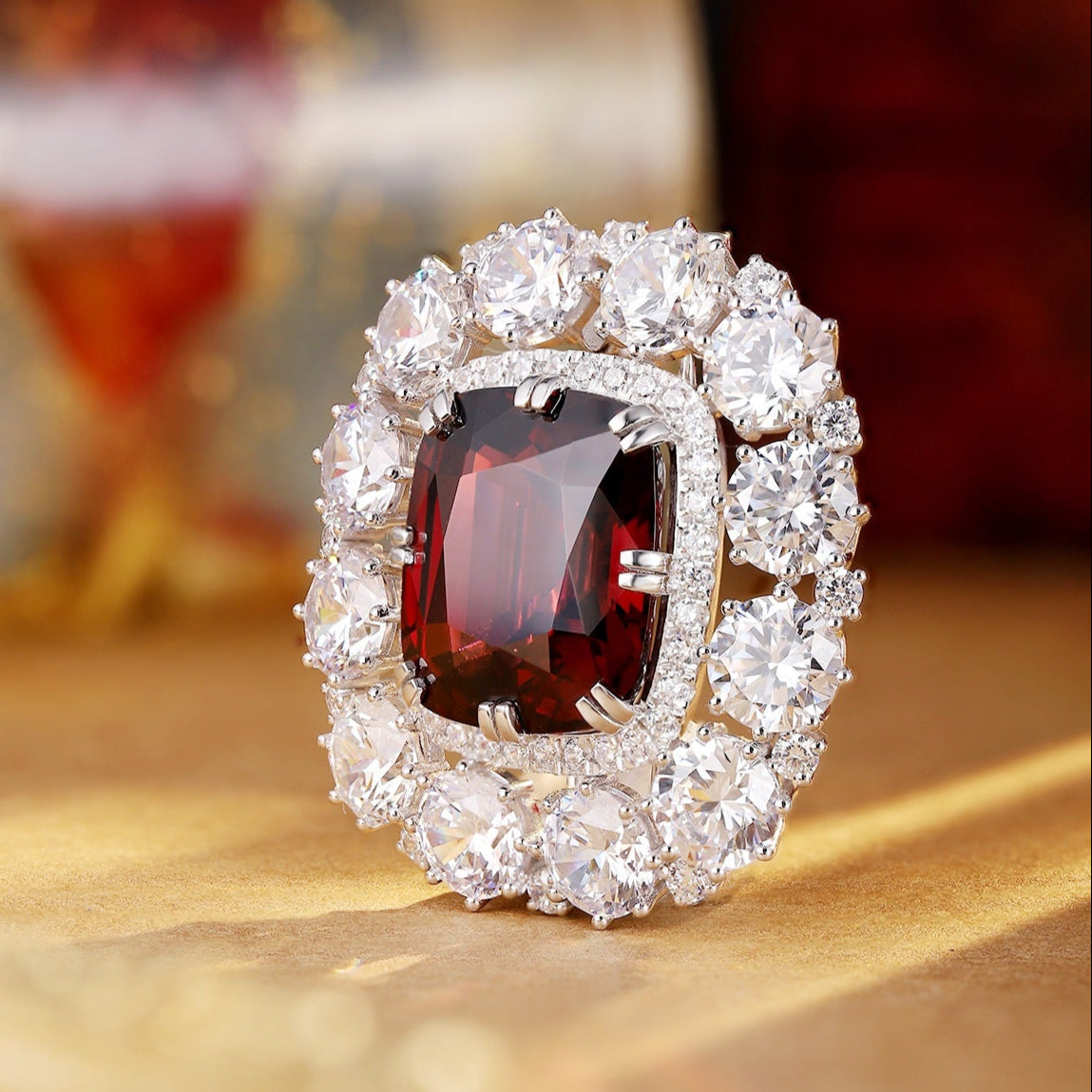 S925 Silver 31.53ct Natural Garnet Brooch A