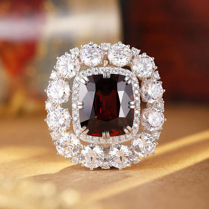 S925 Silver 31.53ct Natural Garnet Brooch A