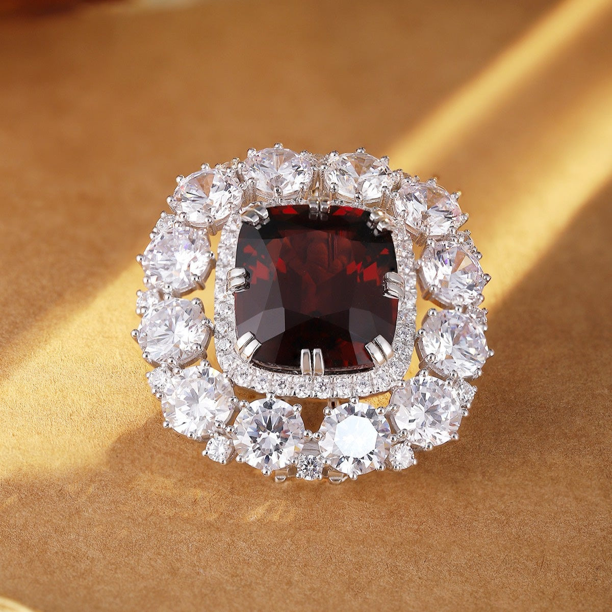 S925 Silver 31.53ct Natural Garnet Brooch A