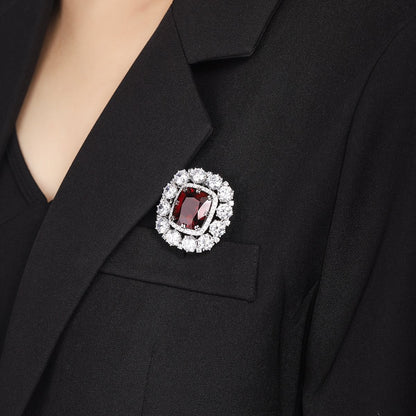S925 Silver 31.53ct Natural Garnet Brooch A