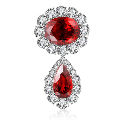 18K Gold 21.52ct Lab Grown Ruby Treasure Brooch A