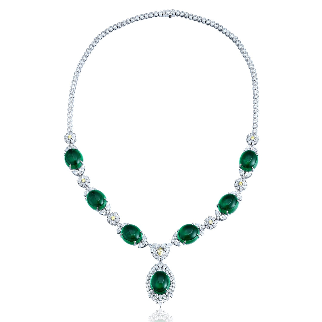 S925 Silver 70.84ct Green Nano Necklace
