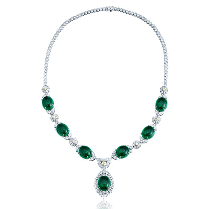 S925 Silver 70.84ct Green Nano Necklace