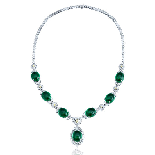 S925 Silver 70.84ct Green Nano Necklace