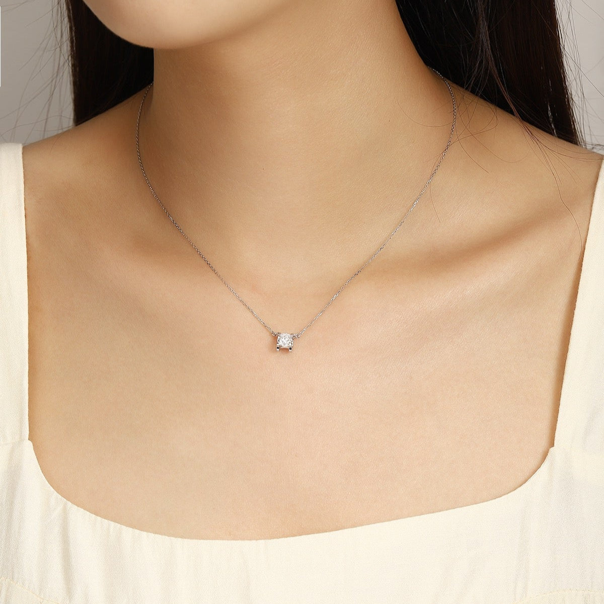 PT950 1.0ct Bull Head Cultivation Drill Chain