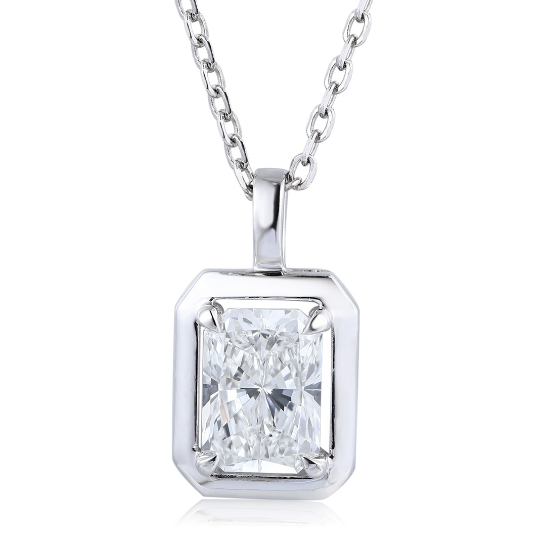 PT950 1.03ct Lab Grown Diamond Radiant Cut Pendant (without chain)