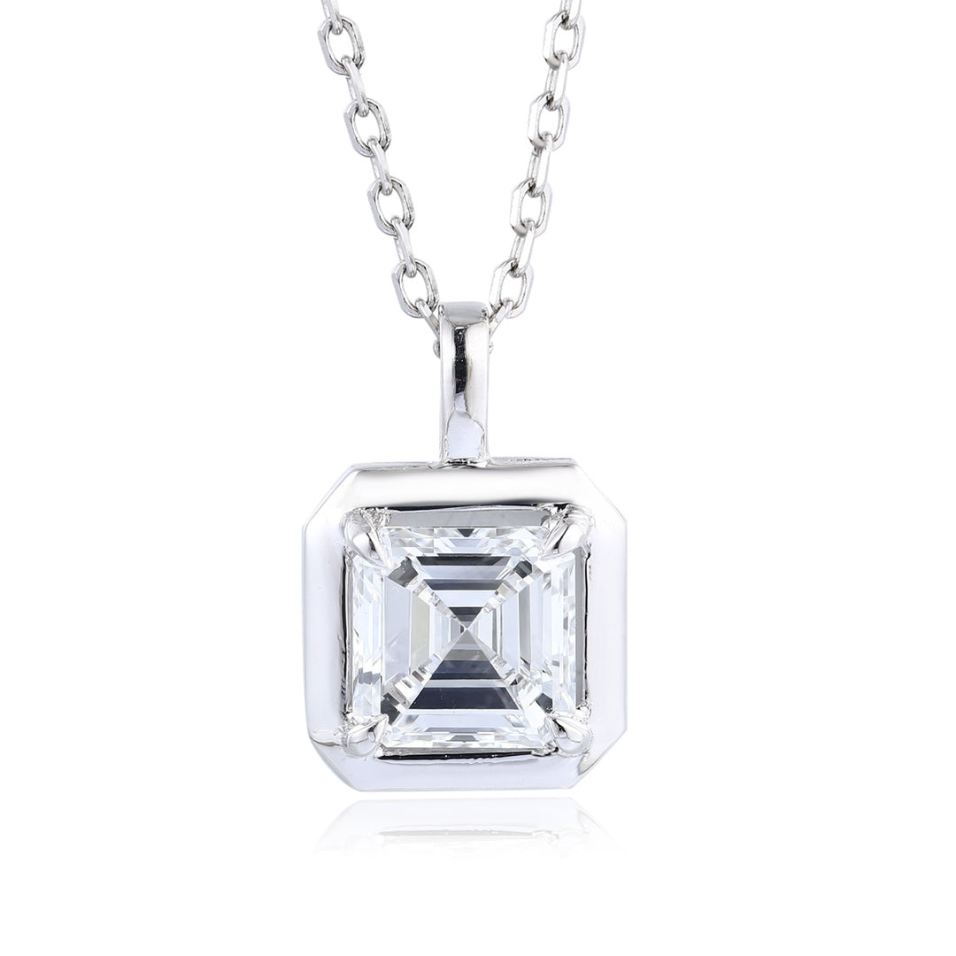 PT950 1.08ct Lab Grown Diamond ASSCHER Cut Pendant (without chain)