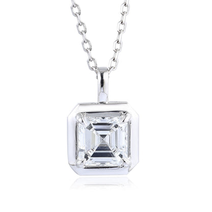 PT950 1.08ct Lab Grown Diamond ASSCHER Cut Pendant (without chain)