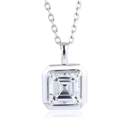 PT950 1.08ct Lab Grown Diamond ASSCHER Cut Pendant (without chain)