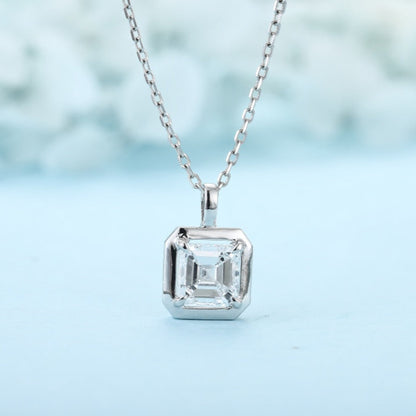 PT950 1.08ct Lab Grown Diamond ASSCHER Cut Pendant (without chain)