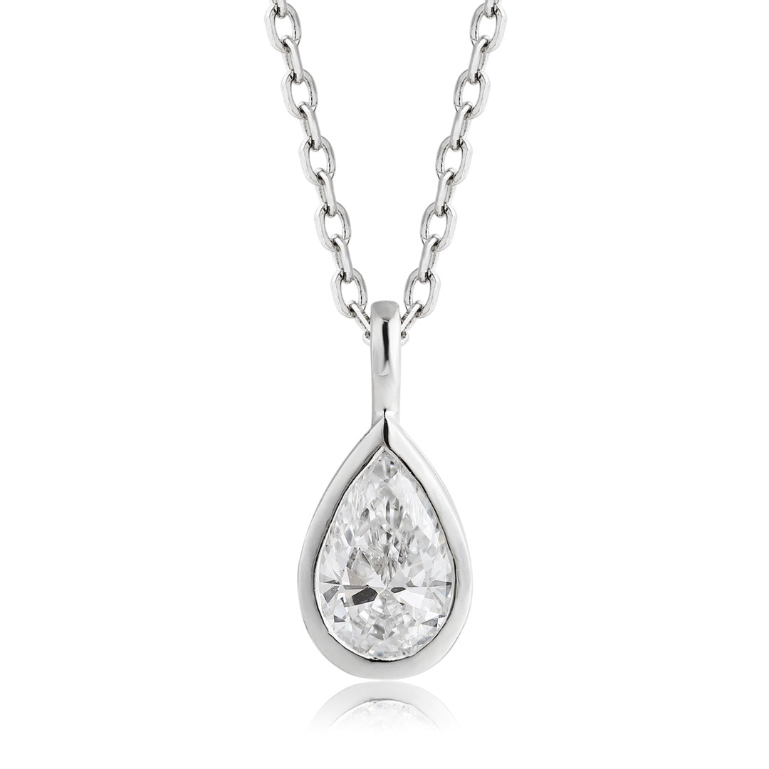 PT950 0.53ct Pear Shape Lab Grown Diamond Pendant (without chain)