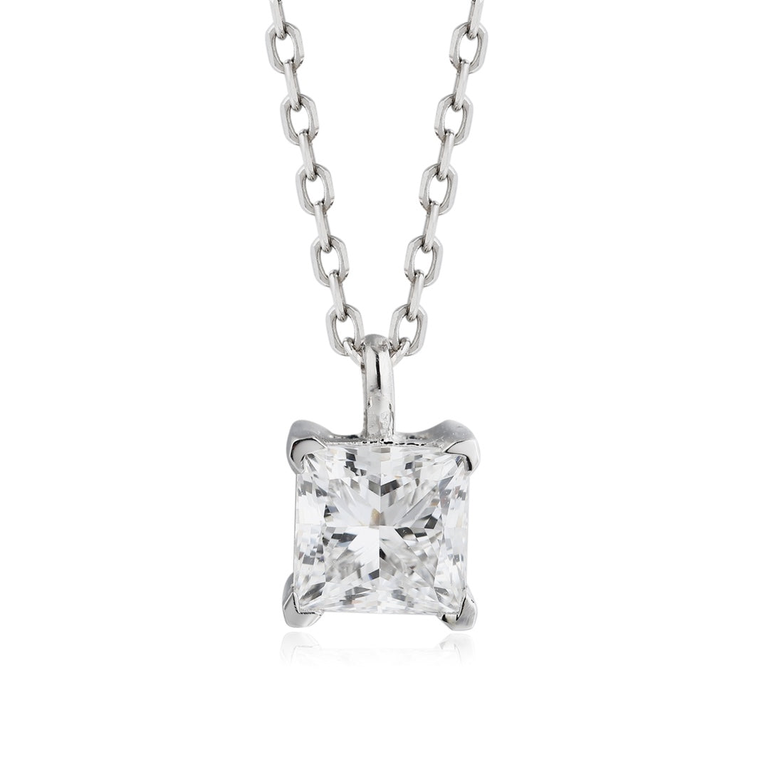PT950 1.00ct Lab Grown Diamond Princess Cut Pendant (without chain)