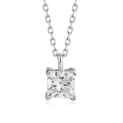 PT950 1.00ct Lab Grown Diamond Princess Cut Pendant (without chain)