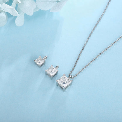 PT950 1.00ct Lab Grown Diamond Princess Cut Pendant (without chain)