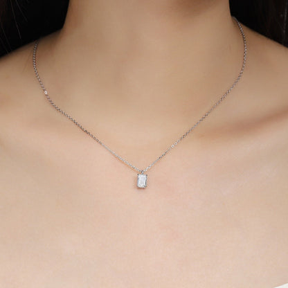 PT950 1.07ct Emerald Cut Lab Grown Diamond Pendant (without chain)
