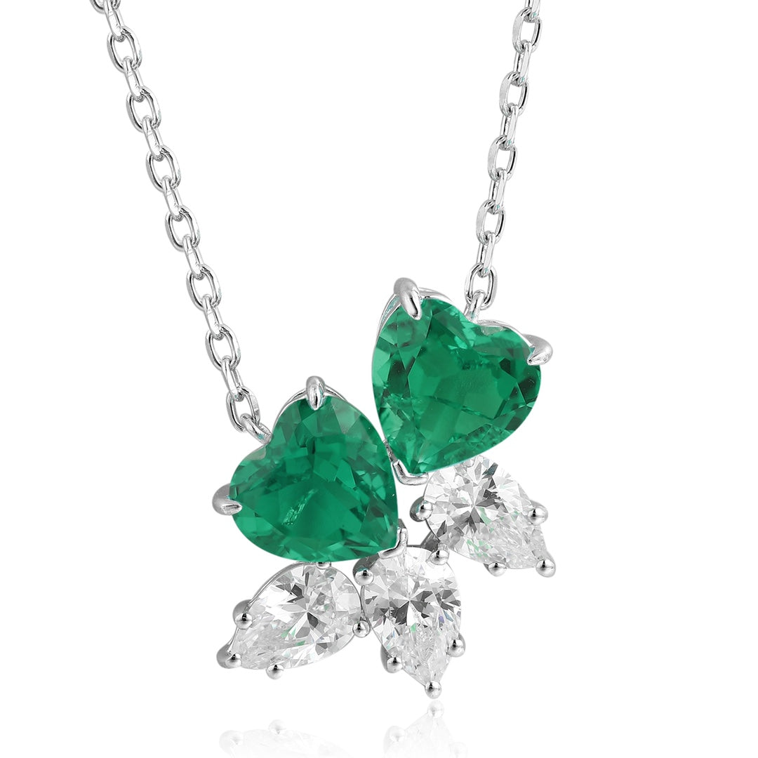 S925 Silver 2.5ct Lab Grown Emerald Necklace A