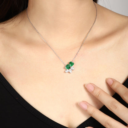 S925 Silver 2.5ct Lab Grown Emerald Necklace A