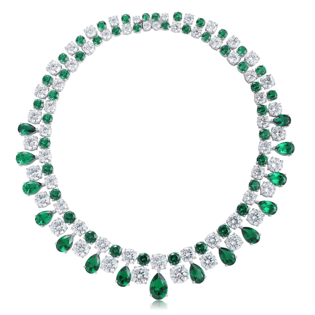S925 Silver 73.8ct Green Nano Necklace A