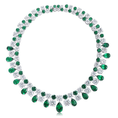 S925 Silver 73.8ct Green Nano Necklace A