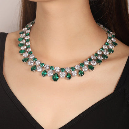 S925 Silver 73.8ct Green Nano Necklace A