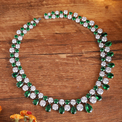 S925 Silver 73.8ct Green Nano Necklace A