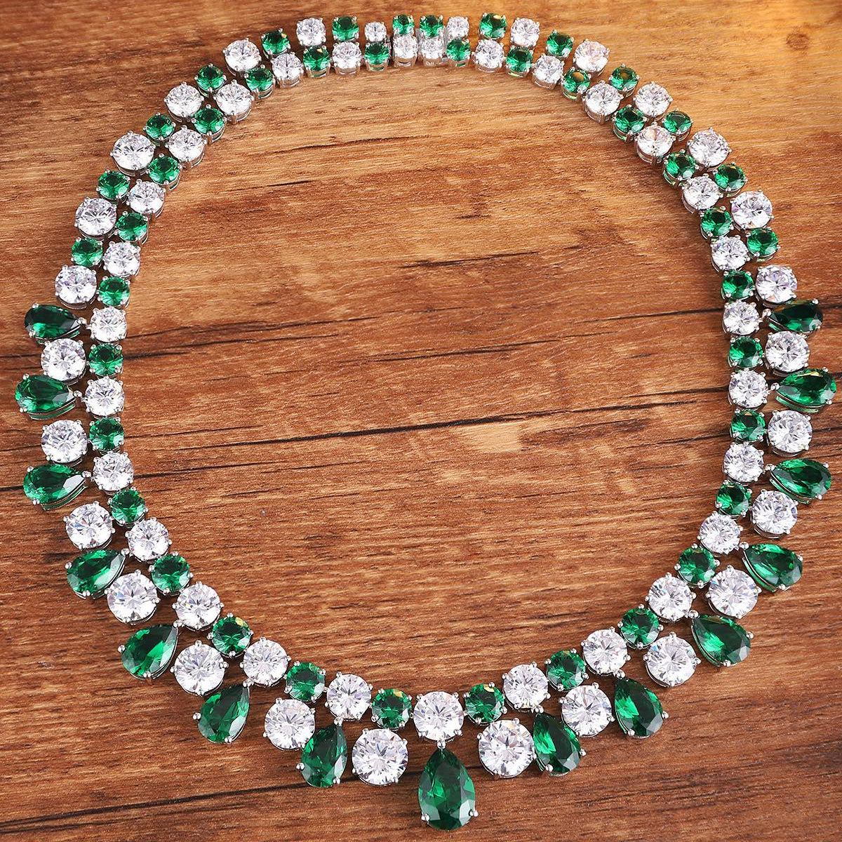 S925 Silver 73.8ct Green Nano Necklace A