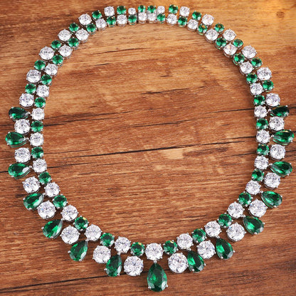 S925 Silver 73.8ct Green Nano Necklace A