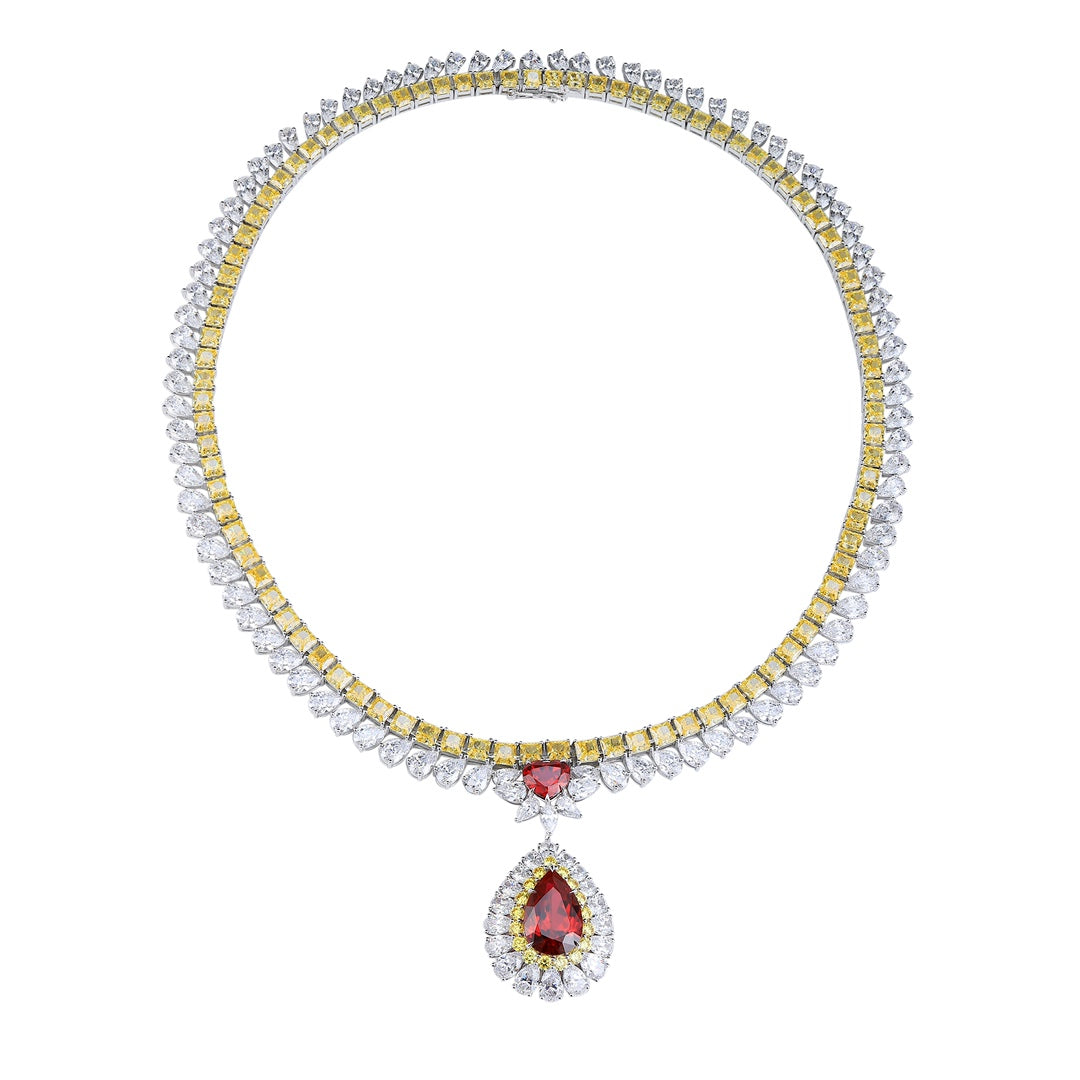 S925 Silver 11.08ct Lab Grown Ruby Large Chain A