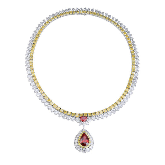 S925 Silver 11.08ct Lab Grown Ruby Large Chain A