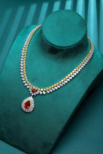 S925 Silver 11.08ct Lab Grown Ruby Large Chain A