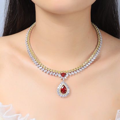 S925 Silver 11.08ct Lab Grown Ruby Large Chain A