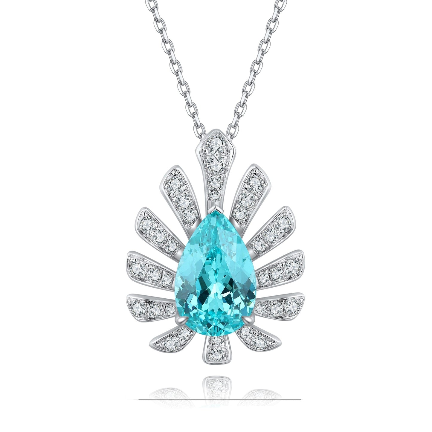 S925 Silver 5.25ct Lab Grown Paraiba Necklace A