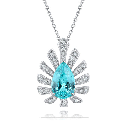 S925 Silver 5.25ct Lab Grown Paraiba Necklace A