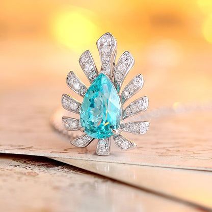 S925 Silver 5.25ct Lab Grown Paraiba Necklace A