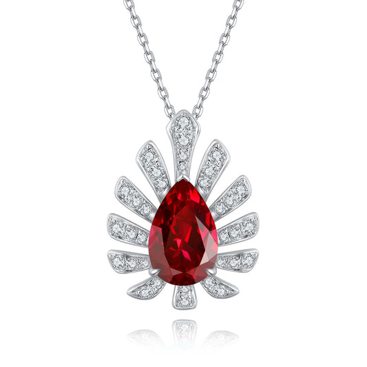 S925 Silver 4.42ct Lab Grown Ruby Treasure Necklace W