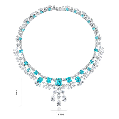 S925 Silver 69.85ct Lab Grown Paraiba Luxury Large Chain W