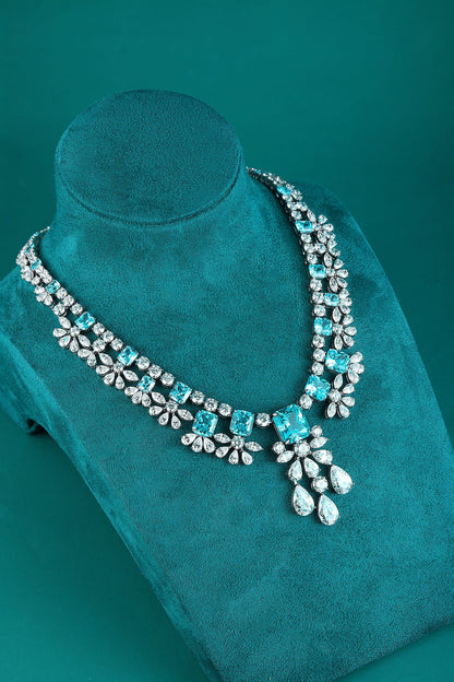 S925 Silver 69.85ct Lab Grown Paraiba Luxury Large Chain W