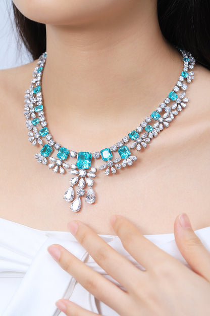 S925 Silver 69.85ct Lab Grown Paraiba Luxury Large Chain W