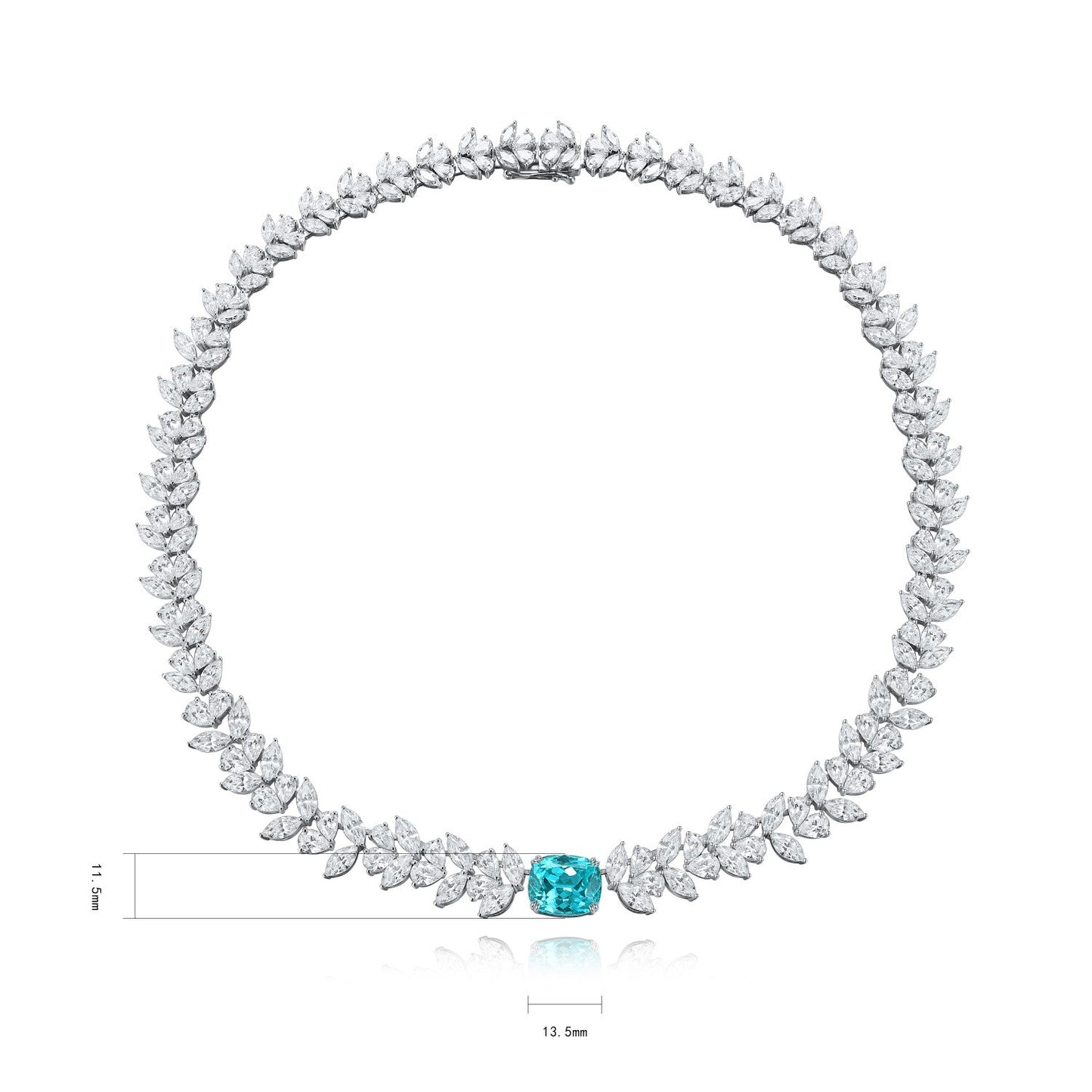 S925 Silver 16.31ct Lab Grown Paraiba Luxury Large Chain W