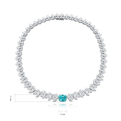 S925 Silver 16.31ct Lab Grown Paraiba Luxury Large Chain W