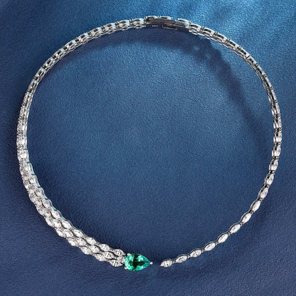 S925 Silver 2.99ct Lab Grown Emerald Necklace W