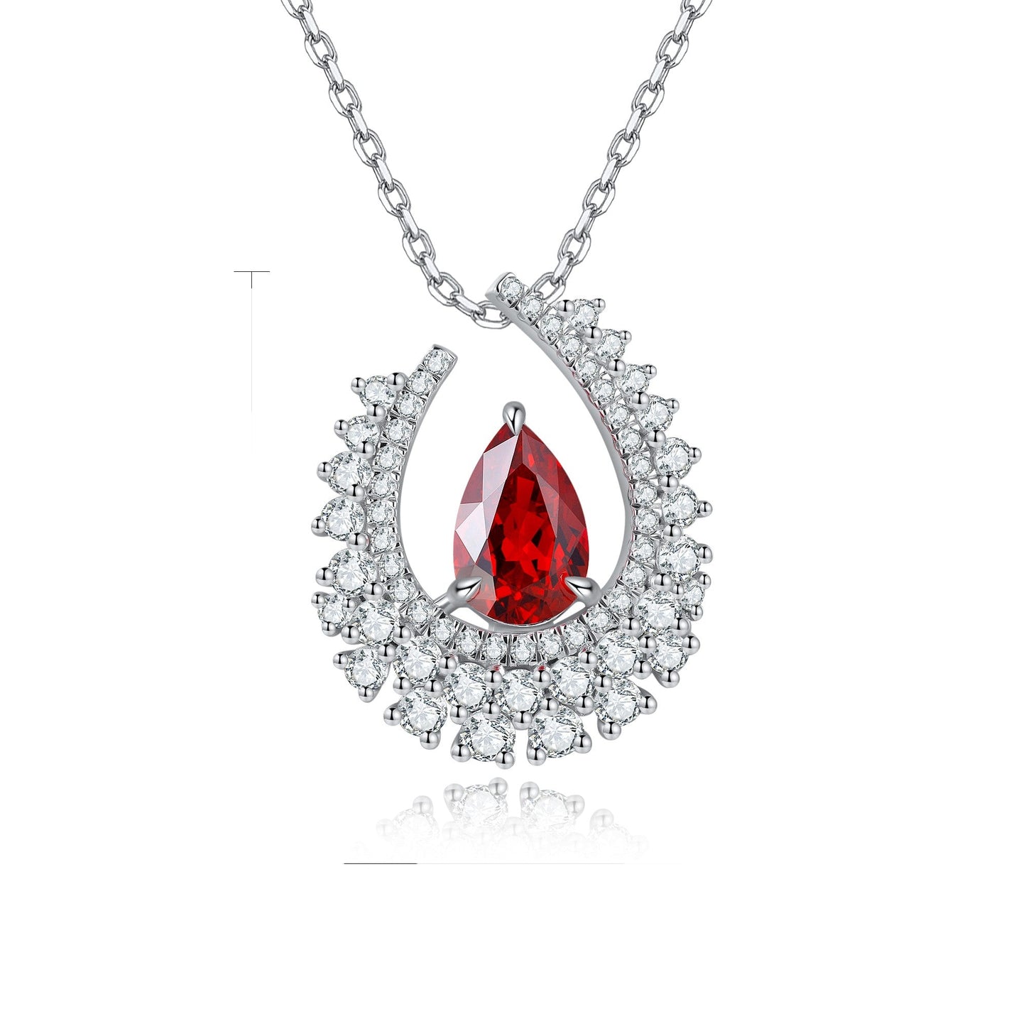 S925 Silver 2.7ct Lab Grown Ruby Treasure Necklace W
