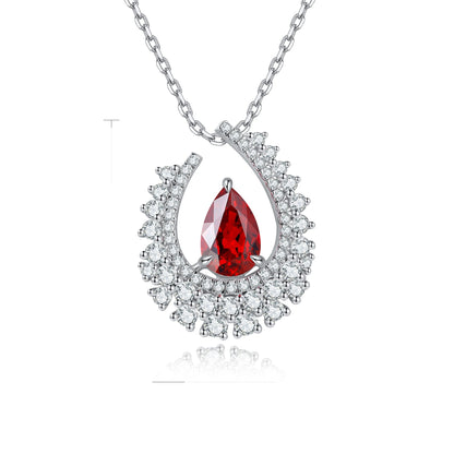 S925 Silver 2.7ct Lab Grown Ruby Treasure Necklace W