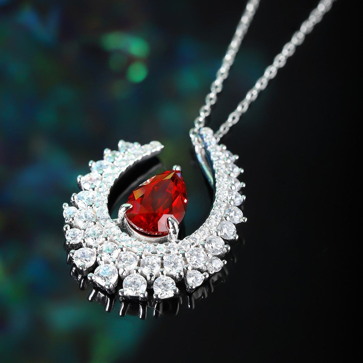 S925 Silver 2.7ct Lab Grown Ruby Treasure Necklace W