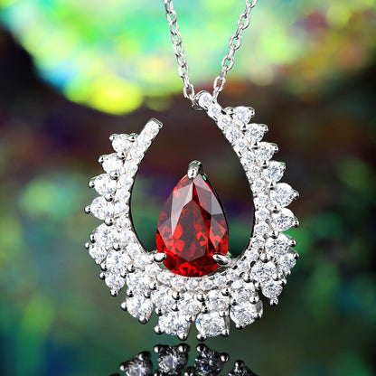 S925 Silver 2.7ct Lab Grown Ruby Treasure Necklace W