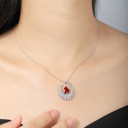 S925 Silver 2.7ct Lab Grown Ruby Treasure Necklace W