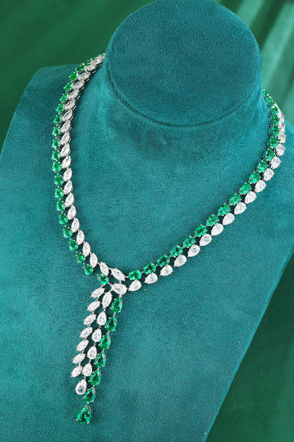 S925 Silver 31.16ct Lab Grown Emerald Luxury Large Chain W