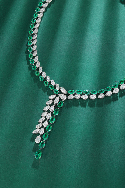 S925 Silver 31.16ct Lab Grown Emerald Luxury Large Chain W