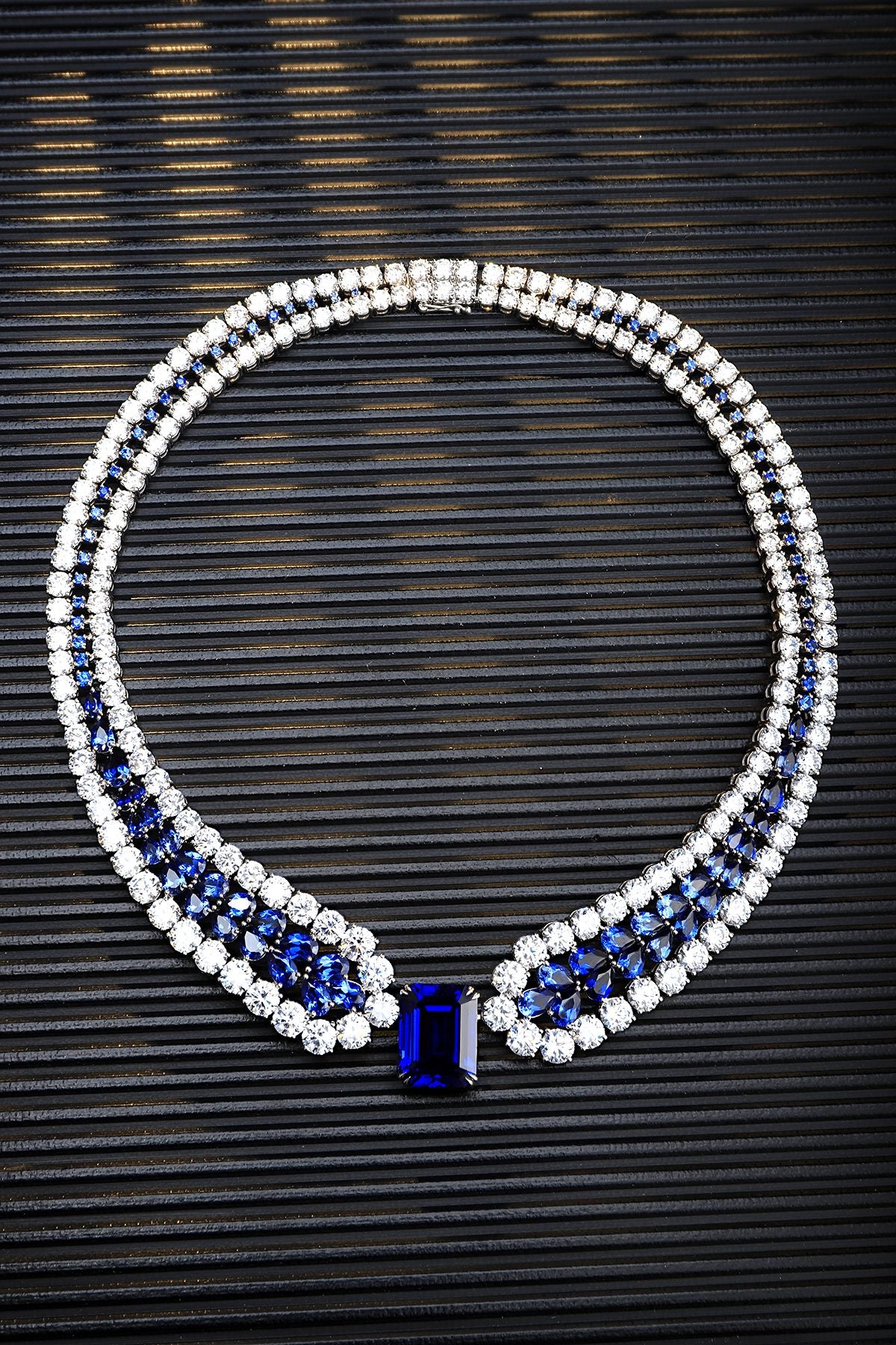 S925 Silver 48.33ct Lab Grown Blue Treasure Luxury Large Chain W