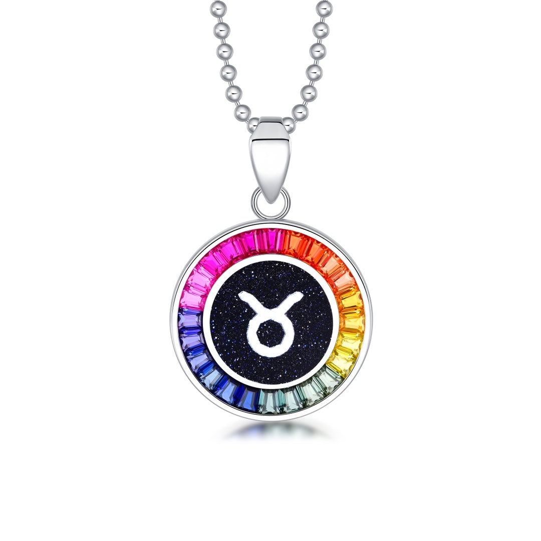 Constellation Series S925 Silver Cultivation Color Blue Treasure Necklace A